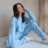 Pantaloni felpati in bambù Baby Blue